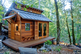 A weekend getaway cottage in the woods.