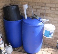 "Floating Top" methane digester. This is a cheap system and the most suitable for a backyard homestead.