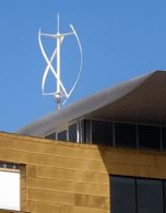 Image shows a vertical axis turbine.
