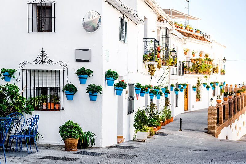 Picturesque street of Mijas. Andalusian